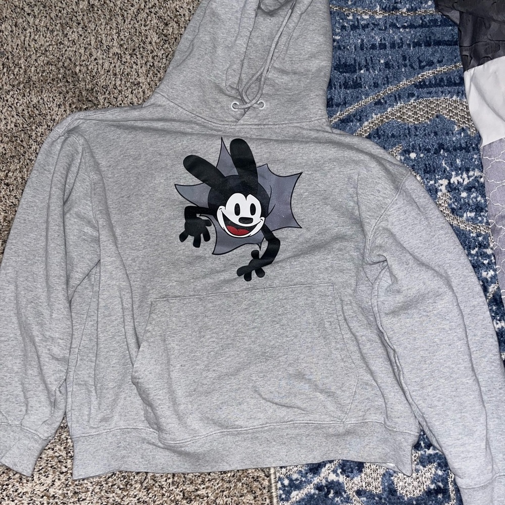 Oswald Gray Hoodie with Cartoon Graphic